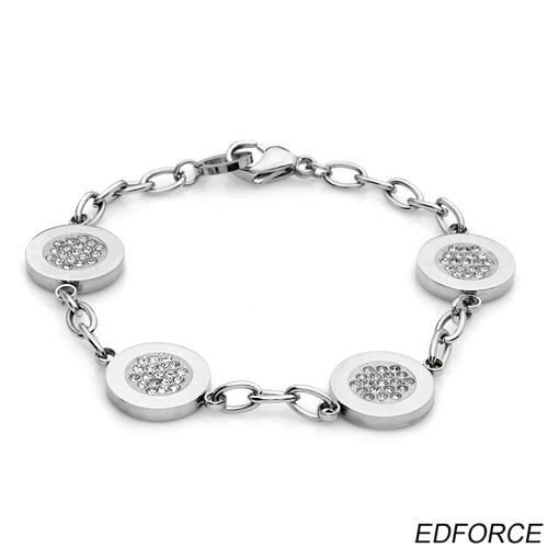 76-stone CRYSTAL STAINLESS STEEL BRACELET-20cm